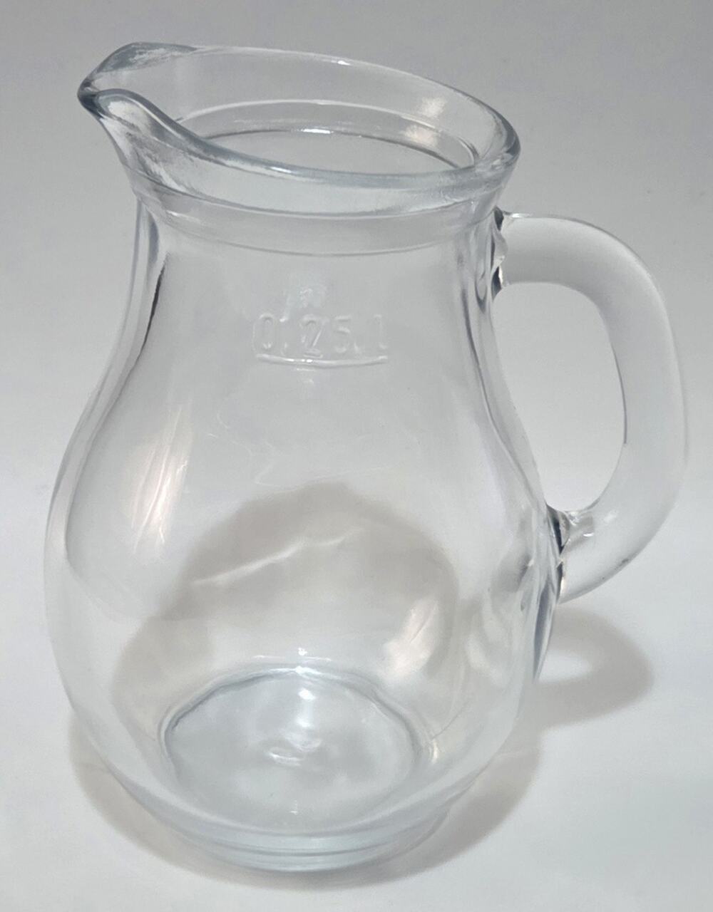 Small Clear Glass 0.25L Bistro Pitcher / Carafe with Handle - Picture 1 of 10